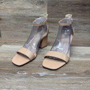 Vince Camuto Margry Nude Leather Ankle Strap Heels Women's Size 10